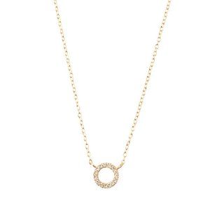 Dainty cz circle necklace  Karma gold necklace  Gold circle necklace  Minimalist